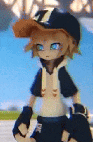 a cartoon character wearing a hat and a hoodie with the letter t on the front