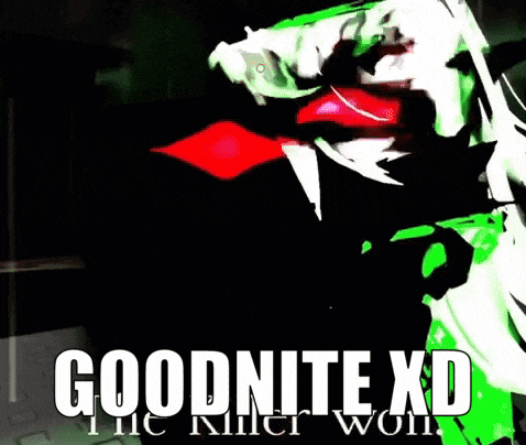a picture of a person with the words goodnite xd written on it