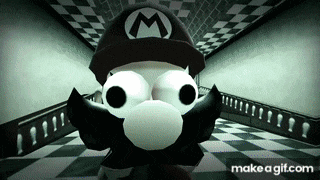 a video game character with a mustache and a m on his hat