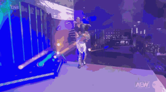 a purple background with aaw written on the bottom right