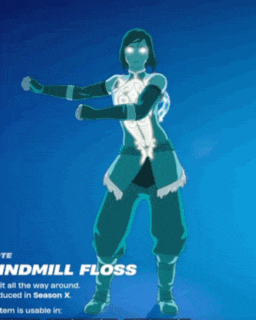 a cartoon character with the name windmill floss on the bottom