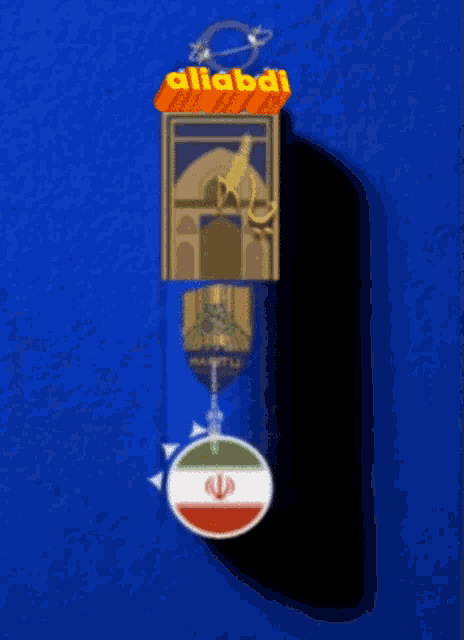 a blue background with a bookmark that says aliabdi on it