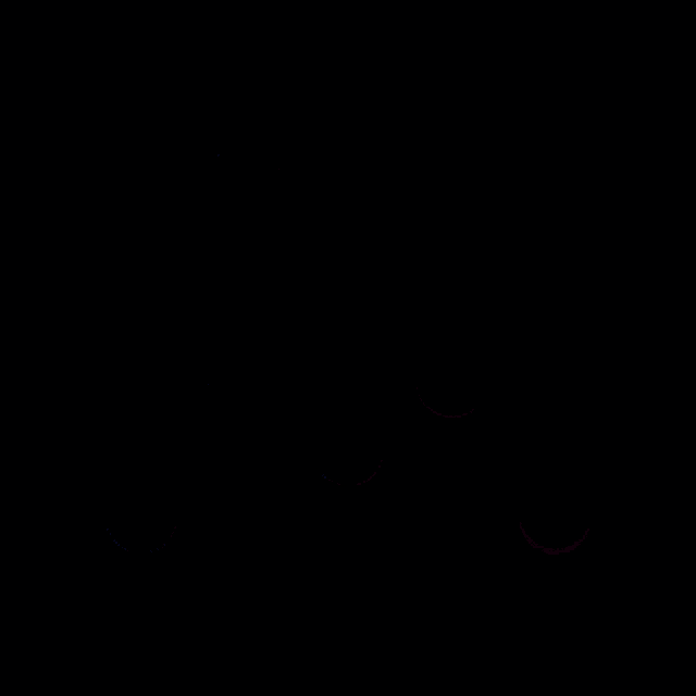 blue and pink lines on a black background with the letter h