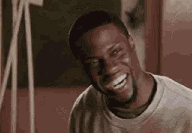 a man with a beard is smiling and looking at the camera in a room .