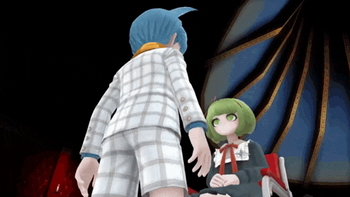 a boy and a girl are standing next to each other