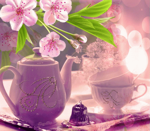 Tea Set Cup GIF - Tea Set Cup Flower GIFs