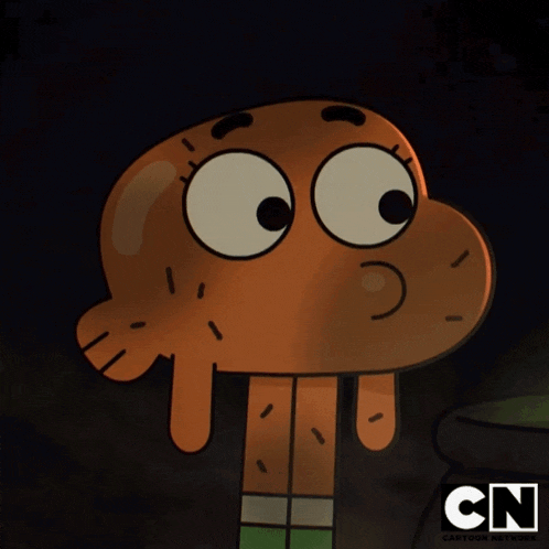 darwin from the amazing world of gumball is making a funny face