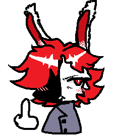 a pixel art drawing of a person with red hair and a thumbs up