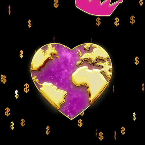 a heart with a pink crown and the word charity on it