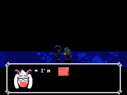 a screenshot of a video game with two characters talking to each other and the words `` i 'm '' .