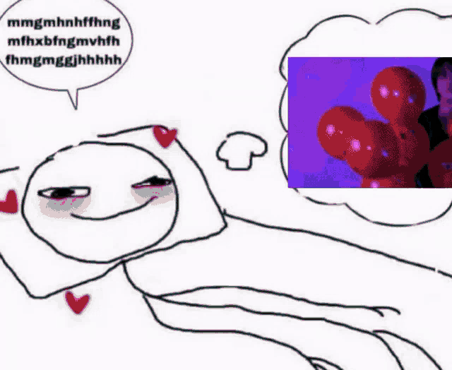 a drawing of a person laying down with a speech bubble and a picture of a person .