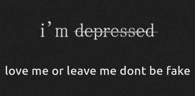 a black and white photo that says i 'm depressed