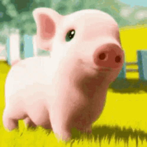 Cute Pig Pink Pig GIF - Cute Pig Pink Pig Blink GIFs