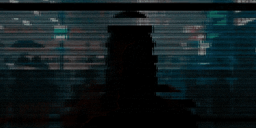 a pixelated image of a man in a crowd with a sign that says ' coca cola ' on it