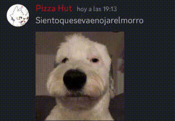 a picture of a dog with the words pizza hut on the bottom