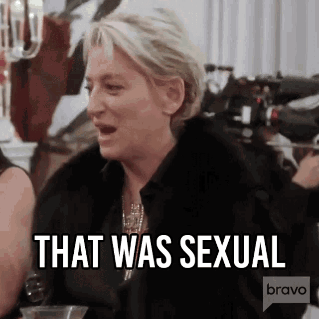 a woman in a fur coat says that was sexual on bravo tv