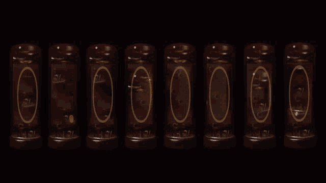 a row of clocks with the numbers 8 and 8 on them