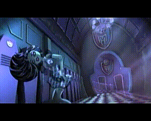 a monster high logo can be seen on a wall