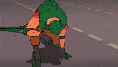 a cartoon of a man wearing a green mask