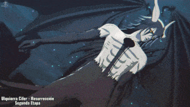 a drawing of ulquiorra cifer from bleach is shown