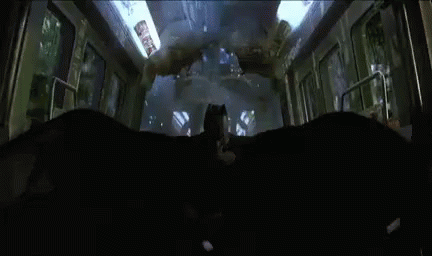 Batman Exiting Tram - Batman Begins GIF