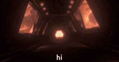 a tunnel with the word hi on the bottom right