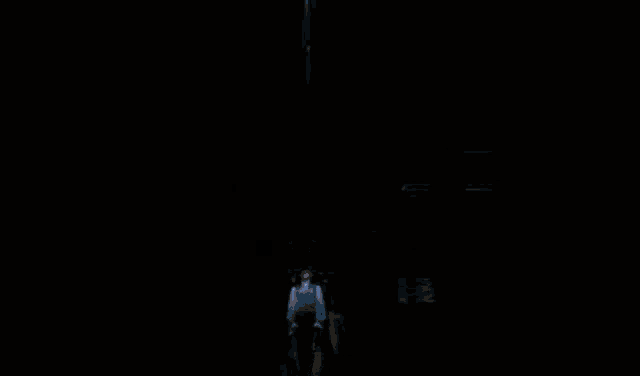 a woman in a pirate hat stands in the dark