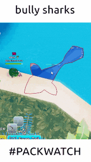 a screenshot of a video game with the words bully sharks #packwatch at the bottom
