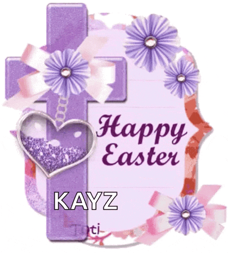 a card that says happy easter kayz