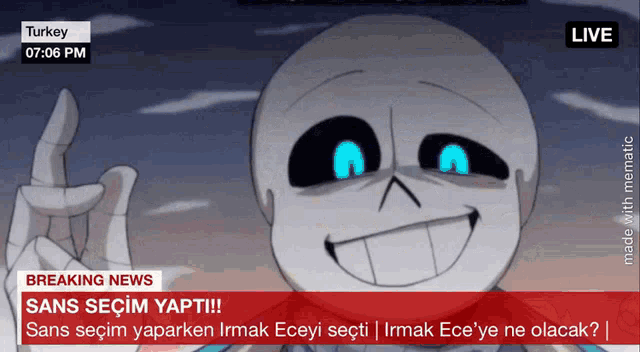a cartoon skeleton with blue eyes is giving a thumbs up sign