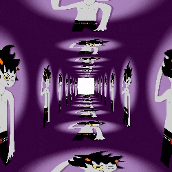 a purple background with a bunch of cartoon characters