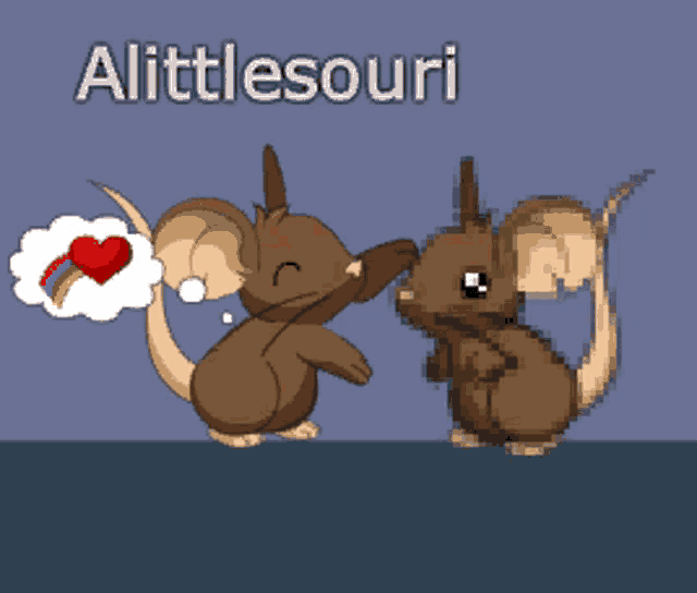 a couple of cartoon mice standing next to each other with the name alittlesouri above them