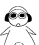 a black and white drawing of a cartoon character wearing headphones and sunglasses .