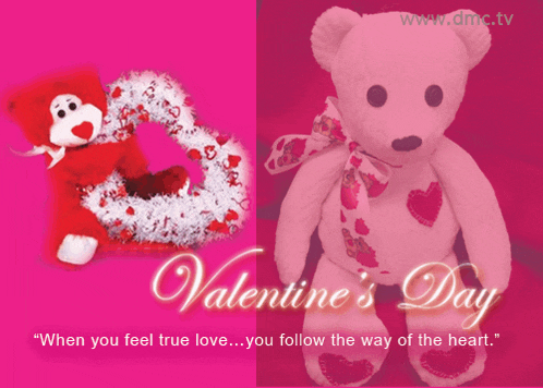 a valentine 's day greeting card with a teddy bear
