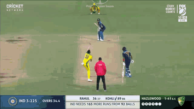 a cricket game is being played on fox sports