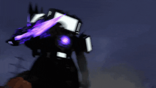 a robot with a purple light coming out of its chest