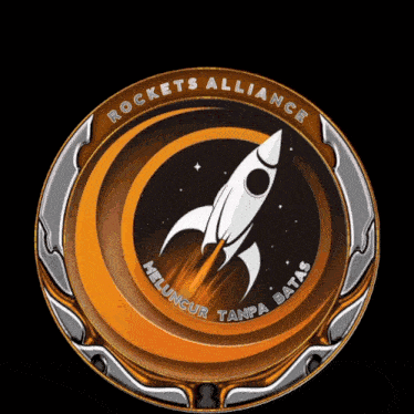 a logo for the rockets alliance shows a rocket flying through the air