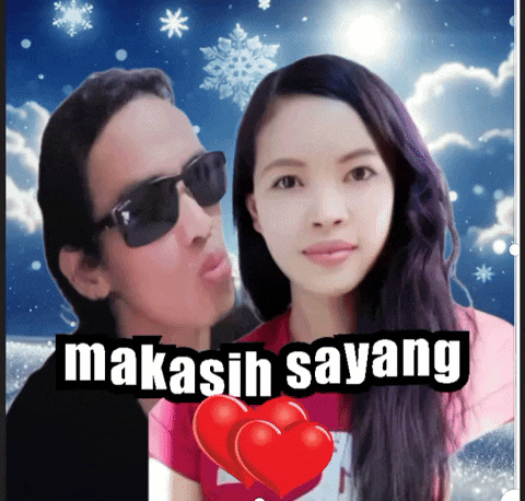 a picture of a man and a woman with the words " makasih sayang " on the bottom