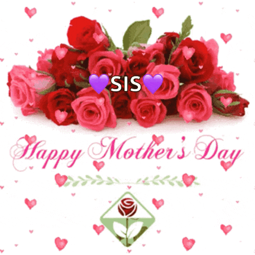a happy mother 's day card with a bouquet of roses