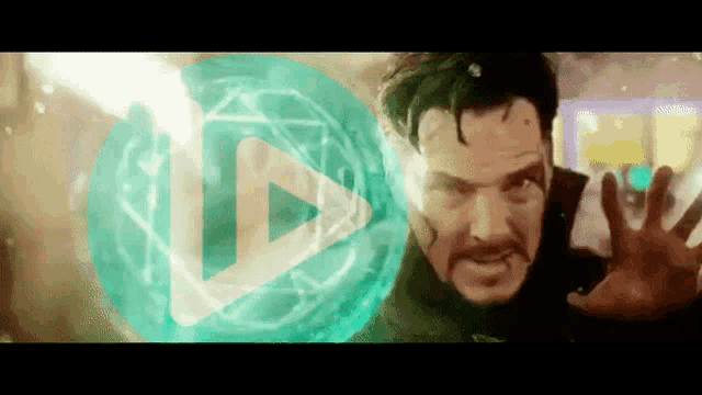 doctor strange is shown in a video with a play button in the background