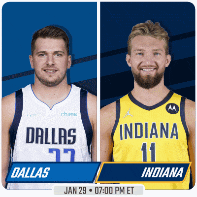 the dallas and indiana basketball teams are playing on january 29
