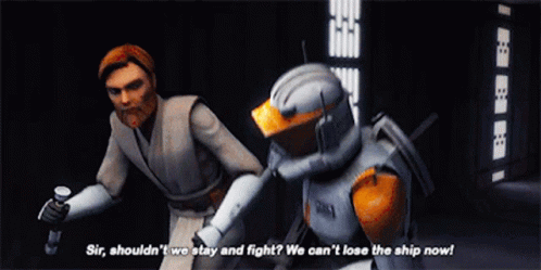 Star Wars Commander Cody GIF - Star Wars Commander Cody Sir Shouldnt We Stay And Fight GIFs