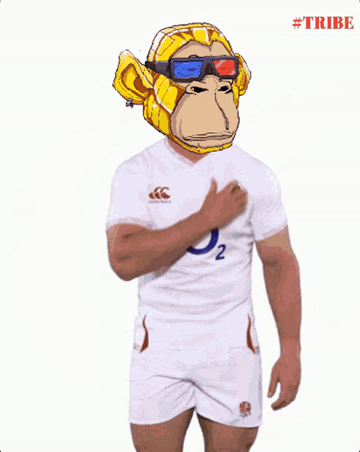 a picture of a monkey wearing 3d glasses