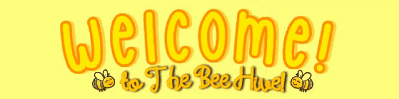 a yellow background with the words welcome to the beehive