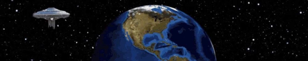 a cartoon drawing of a planet with a bunch of monsters in front of it