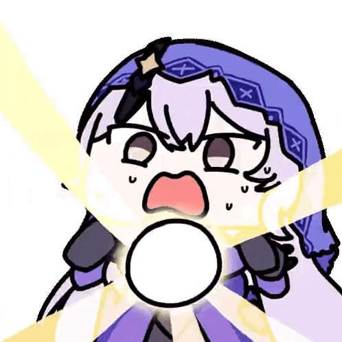 a cartoon of a girl with a surprised look on her face holding a circle in her hand .
