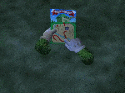 a cartoon character 's legs are visible in front of a haunted house