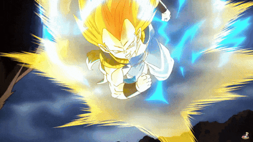 a cartoon character is flying through the air with a light coming out of his head