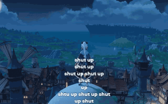 a screenshot of a video game that says shut up shut up shut up shut up shut up shut up shut up shut up shut up