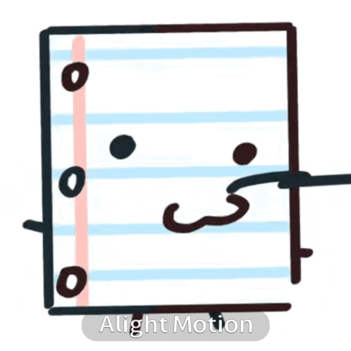 a drawing of a piece of paper with the words alight motion underneath